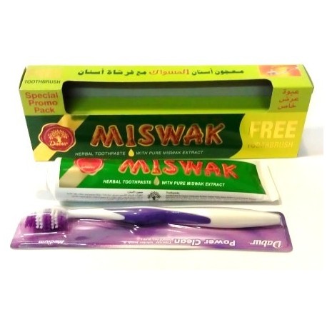Зубная паста дабур "Miswak" 190 гр. (зубная щётка в подарок)
