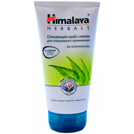 Очищающий скраб Himalaya Herbals для ежедневного применения с нимом для проблемной кожи 150мл. ОАЭ