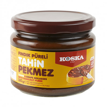 Кунжутная паста и виноградный сироп с фундучным пюре Koska Fındık Püreli Tahin&Pekmez 320г