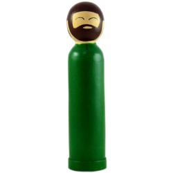 Игрушка - кукла деревянная мусульманин отец зелёный