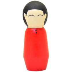 Игрушка - кукла деревянная мусульманин сын в красной рубашке 7 см