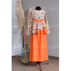Костюм юбка с туникой "Жасмин" оранжевый