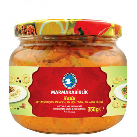 Оливки в масле Marmarabirlik Soslu Yeşil Zeytin 350 г