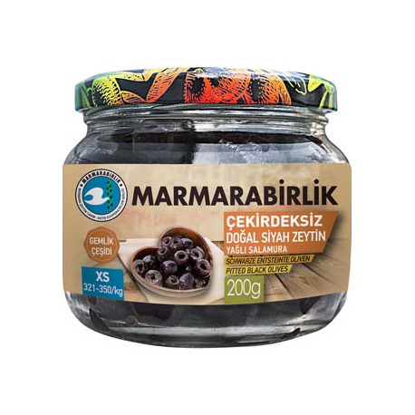 Оливки в масле без Marmarabirlik Çekirdeksiz Zeytin 3xs 200 г