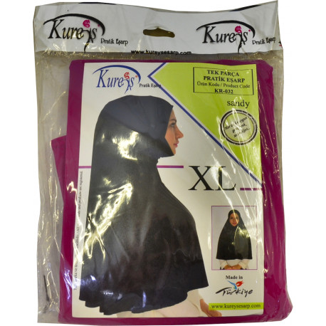 Бони XL хиджаб Kureys черный - Турция