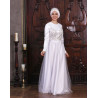 Платье атласное на никах белое, юбка фатиновая - Noor