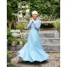 Платье голубое (мягкая костюмная стрейч + кружево) - Noor