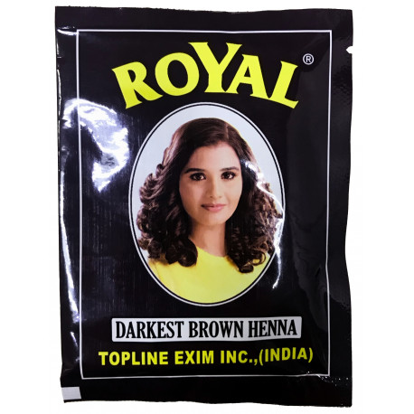 Хна "Royal" Dark Brown (тёмно коричневая) в коробке 6 пакетиков по 10 гр. (made in India)