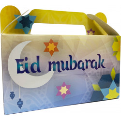 Подарочная коробка на Рамадан Eid Mubarak бело-синяя