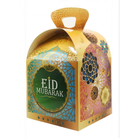 Коробка форма куб "Eid Mubarak фонарик, золотая", изд. Umma - Land