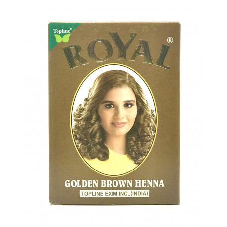 Хна "Royal" Golden Brown (золотисто-коричневая) в коробке 7 пакетиков по 10 гр. (made in India)