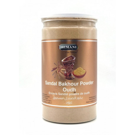 Натуральный порошок сандала с удом / Sandal bakhour powder oudh, 200 г, Hemani