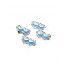 Булавки комплект в форме сердца со стразами голубые 4 шт