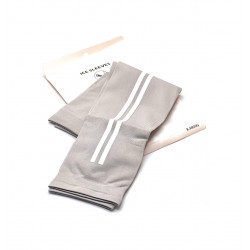 Нарукавники спортивные, эластичные (с двойной белой полосой) холодный бежевый