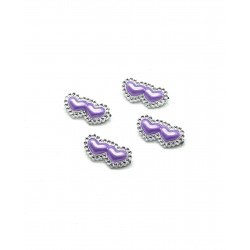 Булавки комплект в форме сердца со стразами фиолетовые 4 шт