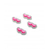 Булавки комплект в форме сердца со стразами розовые 4 шт