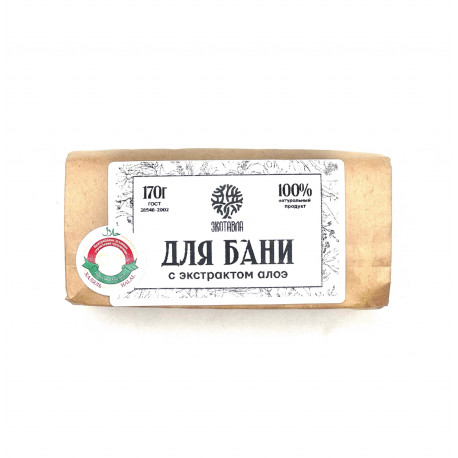 Натуральное мыло "Для бани" с экстрактом алоэ, 170 г, ЭкоТавла