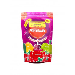 Леденцы на палочке без сахара "FruttiLove" 30 шт (с ксилитом) ассорти